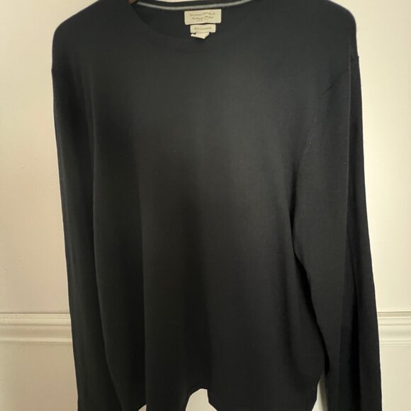 Banana Republic Womens Sweater L Silk Cashmere Crewneck Black Pullover Classic - Picture 2 of 6